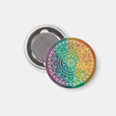 マンダラインディアフラワーボーホヒッピーデザインクラシック マグネット (正面/裏面)