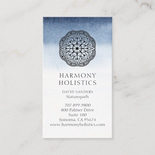 マンダラインディゴホワイトホリスティックヘルス 名刺 (正面)
