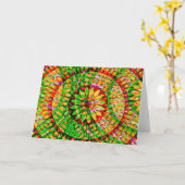 マンダラエクスプローション抽象芸術アートノートカード カード (黄色い花)