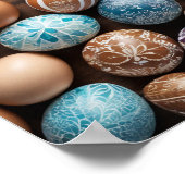 マンダラエッグ – 複雑なボホフローラデザイン ポスター (角)