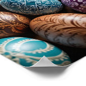 マンダラエッグ – 複雑なボホフローラデザイン ポスター (角)