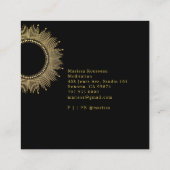 マンダラエテリアアルシテラル抽象芸術ブルーホワイト スクエア名刺 (裏面)