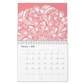 マンダラエレガントアートブルーカラフルホワイト月次 カレンダー (2月 2026)