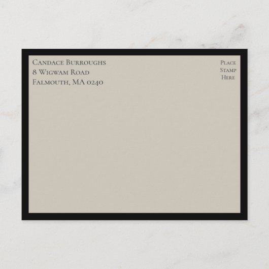 マンダラエレガントインディアンボホブラック婚約パーティ インビテーションポストカード (裏面)