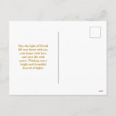 マンダラエレガントカスタムラフォトパープルゴールデンディワリ シーズンポストカード (裏面)