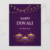 マンダラエレガントディヤスカスタムパープルディワリ シーズンポストカード (正面)