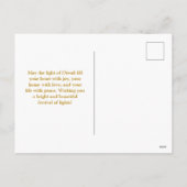 マンダラエレガントディヤスカスタムパープル金ゴールドディワリ シーズンポストカード (裏面)