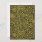 マンダラエレガントディヤスグリーン金ゴールドディワリパーティー 招待状 (裏面)