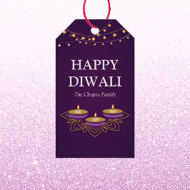マンダラエレガントディヤスヒンドゥーカスタムムパープルディワリ ギフトタグ