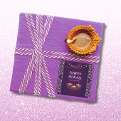 マンダラエレガントディヤスヒンドゥーカスタムムパープルディワリ スクエアシール