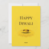 マンダラエレガントディヤ写真茶色金ゴールドディワリ シーズンカード (裏面)