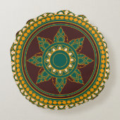 マンダラエレガントデザインソフトベッドルームデコールピロー ラウンドクッション (裏面)