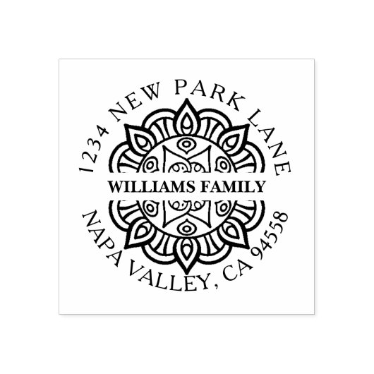 マンダラエレガントファミリー差出人住所ゴムスタンプ ラバースタンプ (インプリント)