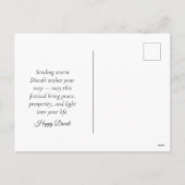 マンダラエレガントフォトグリーン金ゴールドディワリ シーズンポストカード (裏面)