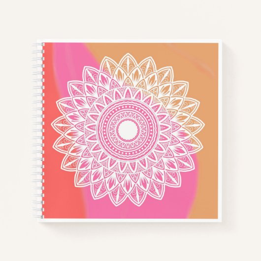マンダラエレガントフローラボヘミアンノート ノートブック (正面)