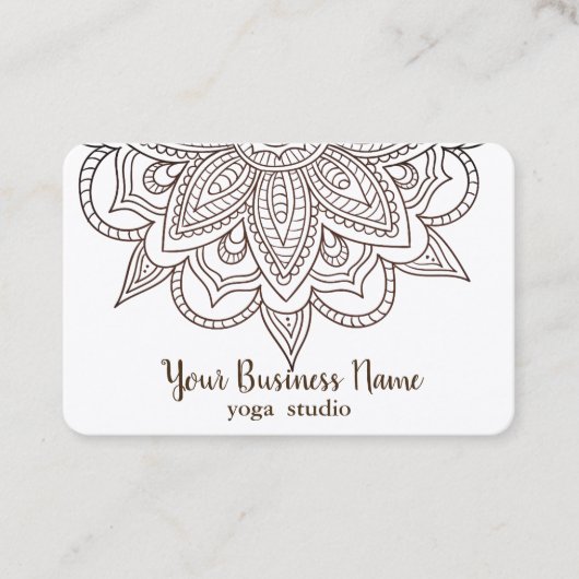 マンダラエレガントホワイトシッククラシーヨガインストラクター 名刺 (正面)