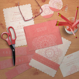 マンダラエレガントボホシック結婚ズ 招待状