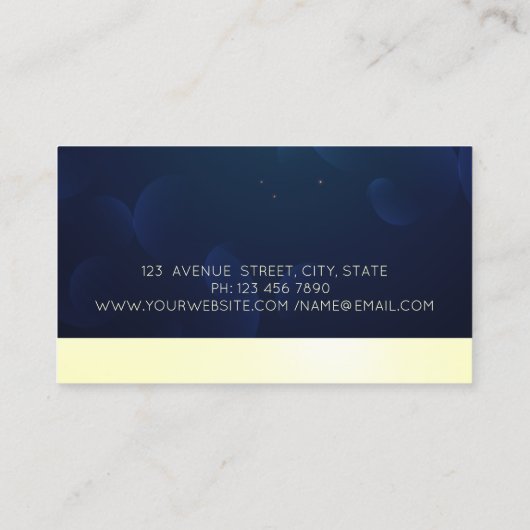 マンダラエレガントモダンスターズ海軍ブルー 名刺 (裏面)