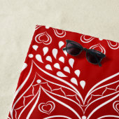 マンダラエレガントレッド ビーチタオル (インサイチュ)