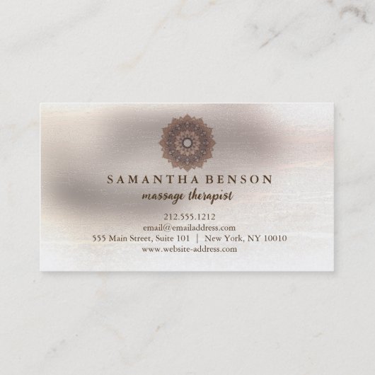 マンダラエレガントロータスフラワーマッサージセラピスト 名刺 (裏面)