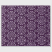 マンダラエレガント模様パープルシルバーディワリ ラッピングペーパー (フラット)