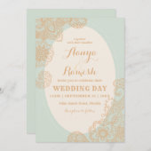 マンダラエレガント点々のあるサークルメンディ結婚ズ 招待状 (正面/裏面)