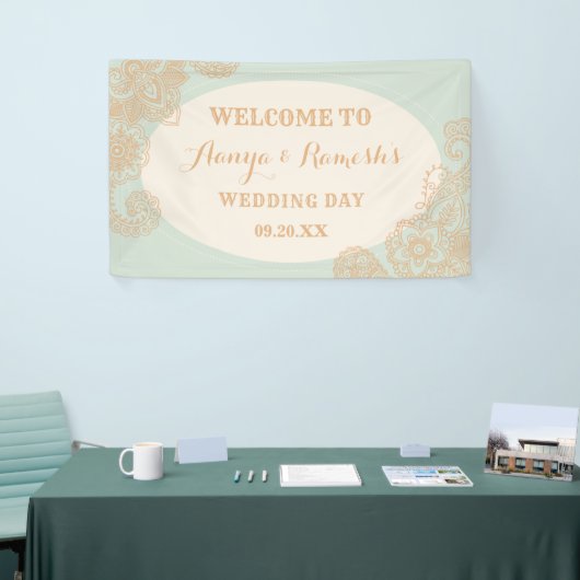 マンダラエレガント点々のあるサークルメンディ結婚ズ 横断幕 (トレードショー)