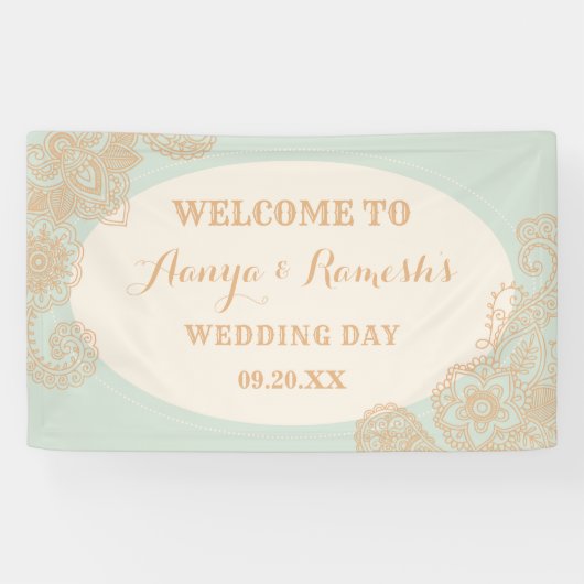 マンダラエレガント点々のあるサークルメンディ結婚ズ 横断幕 (横)