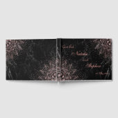 マンダラエレガント紙吹雪と大理石デザイン ゲストブック (全面)