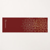 マンダラエレガント金ゴールドグパーソナライズされたレイ（片面） ヨガマット (正面(横))