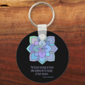 マンダラエレノールルーズベルト美しい引用文 キーホルダー (正面)