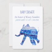 マンダラエレファントベビーシャワー招待状カード 招待状 (正面)