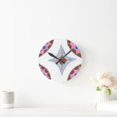 マンダラオイルペインティングアートプリント ラウンド壁時計 (ホーム)