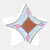 マンダラオイルペインティングアートプリント 星シール (正面)