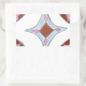 マンダラオイルペインティングアートプリント 長方形シール (バッグ)