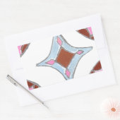 マンダラオイルペインティングアートプリント 長方形シール (封筒)