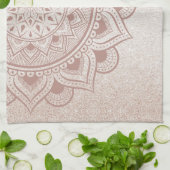 マンダラオムグリッターバラ金ゴールドダスティピンクヨガホーム キッチンタオル (折り畳み)