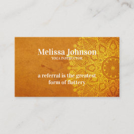 マンダラオレンジ色のヨガ瞑想は友人を参照 紹介カード