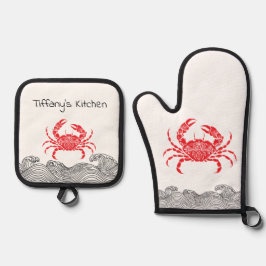 マンダラカニ 鍋つかみ&鍋敷きセット