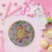 マンダラカラフルアートカスタム紙プレート7イン ペーパープレート (パーティー)