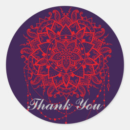 マンダラカラフルインディアンモロッカーンサンキュー ラウンドシール
