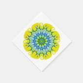 マンダラカラフルエナジーホイールフラワー調和 スタンダードカクテルナプキン (角)