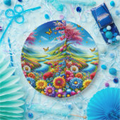 マンダラカラフルケース ペーパープレート (パーティー)