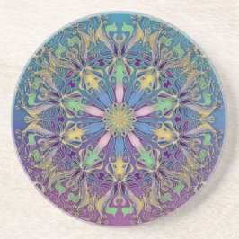 マンダラカラフルサンドストーンコースター コースター