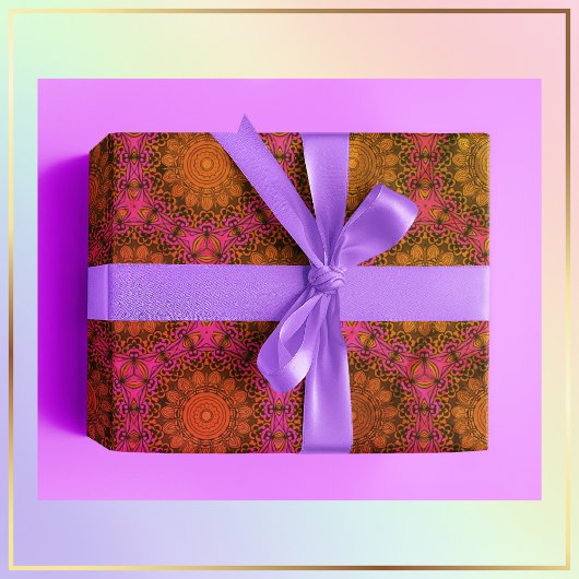 マンダラカラフルシームレスパターン ラッピングペーパーシート