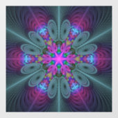 マンダラカラフルスピリチュアルフラクタルアートとピンク ウィンドウサイン (シート)