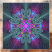 マンダラカラフルスピリチュアルフラクタルアートとピンク ウィンドウサイン (シート2)