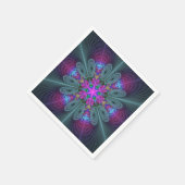 マンダラカラフルスピリチュアルフラクタルアートとピンク スタンダードカクテルナプキン (角)