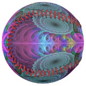 マンダラカラフルスピリチュアルフラクタルアートとピンク ソフトボール (正面左)