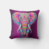 マンダラカラフルゾウ クッション (正面)